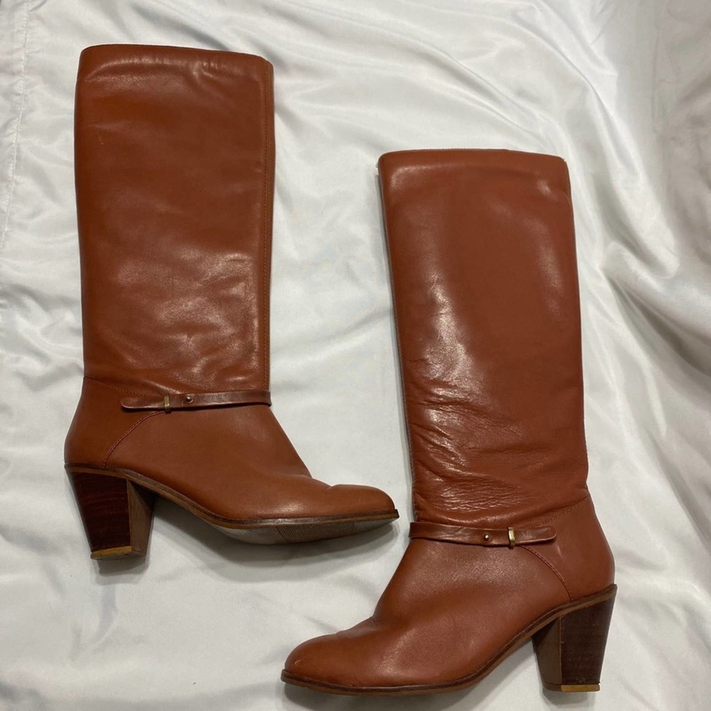 Vintage Brown Leather boots Sz 7.5 made in Brazil.